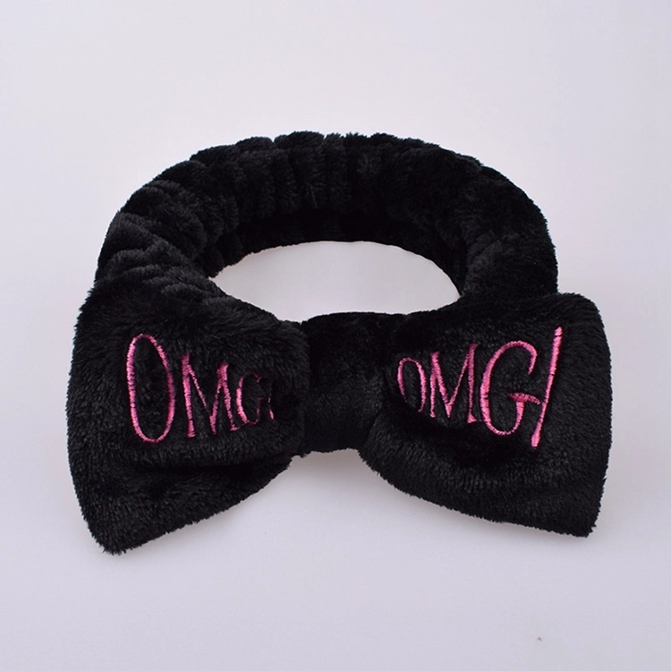 Omg Elastic SPA Makeup Headband Velvet Cute Bow Hair Accessories Hairband