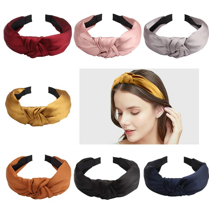 Retro Satin Hair Hoop Headband Hair Band Simple Hair Clip Hair Accessories