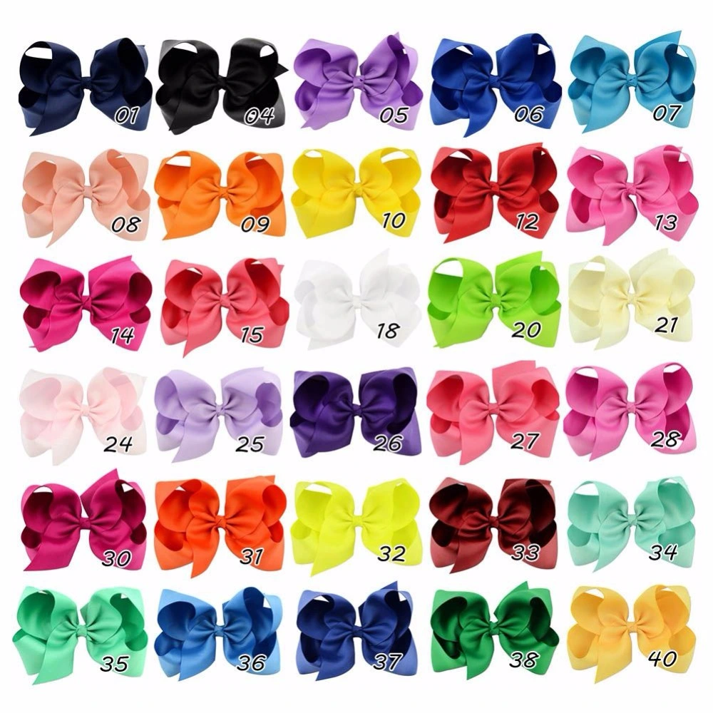 Girls Big Solid Ribbon Hair Bow Clips with Large Hairpins