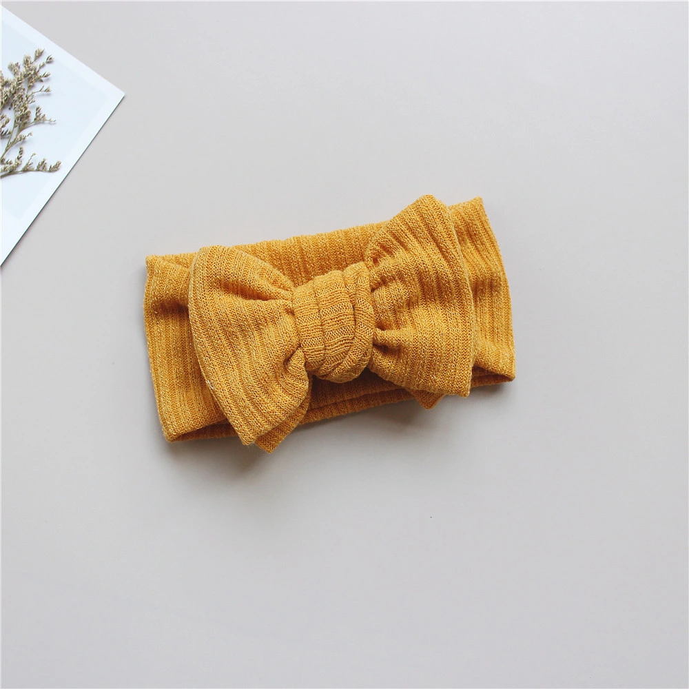 Children&prime;s Headband Oversized DIY Double Bow Pit Strip Knitted Headband for Baby