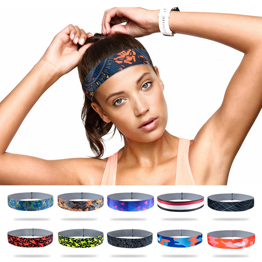 Women Men Sweatband Yoga Elastic Wide Headbands Gym Sports