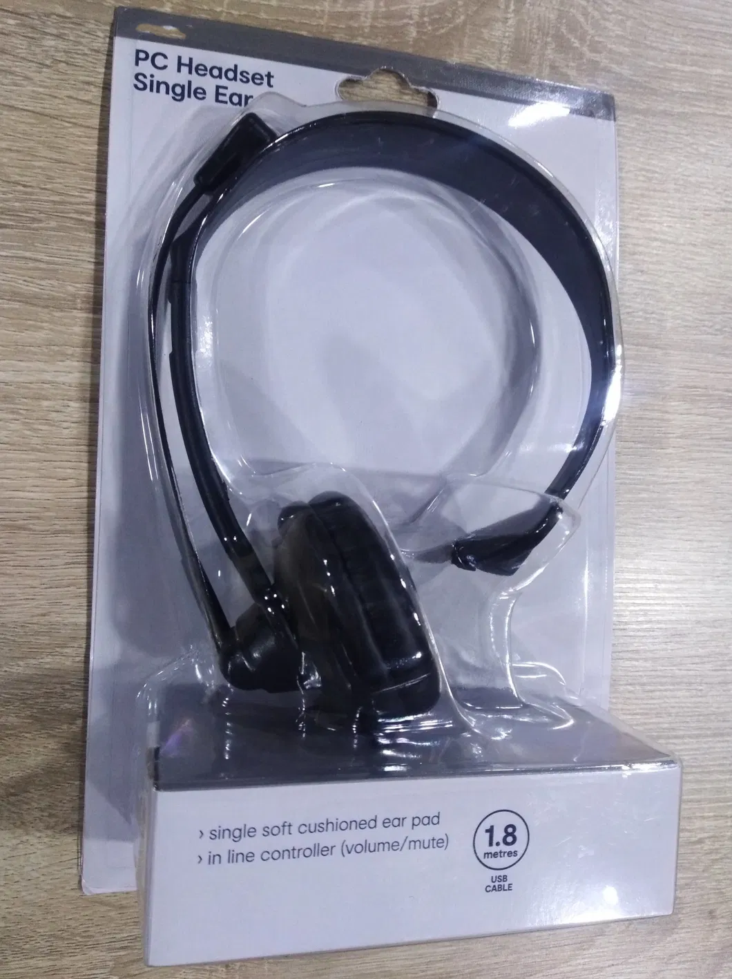 Wired Single-Side Computer Headset with Swivel Microphone 20m05