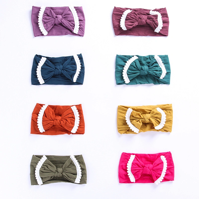 Nylon Wide Bow Children Hairband Princess Hair Accessories Elastic Baby Headband