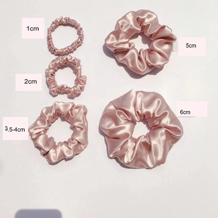 Custom Minimalist Pattern Silk Hair Scrunchies for Ladies