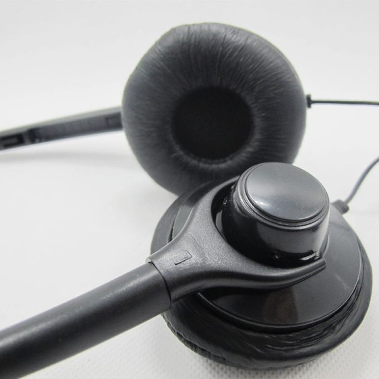 Disposable Black Headset Swivel Earcups Foldable Lightweight Stereo in-Ear 3.5mm Plug Headphone