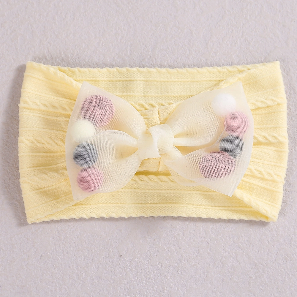 New Jacquard Nylon Headband Mesh Bow Cute Headband for Baby