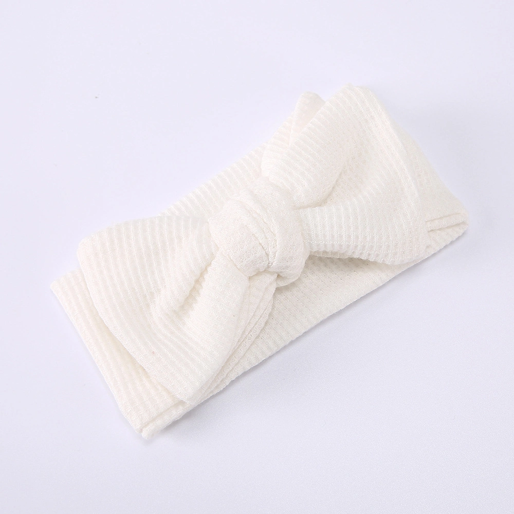 Wholesale Oversized Bow Headbands for Kids Waffle Knitted Knotted Headbands for Baby