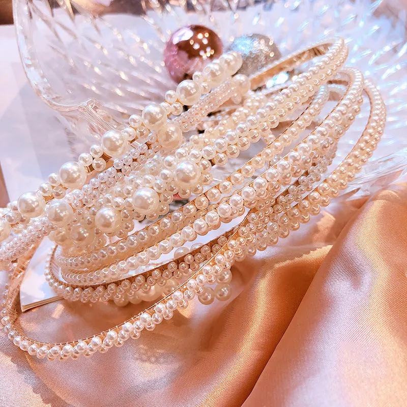 Fashion Custom Korean Simple Hair Accessories Braided Pearl Hair Band