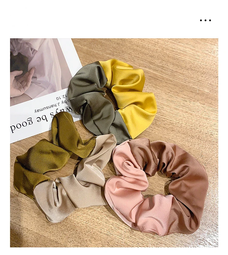 Factory Wholesale 100% Silk Charmuse Elastic Hair Ring Hair Tie Luxury Fashion Scrunchies