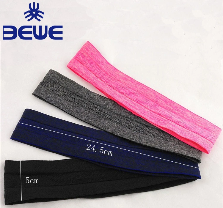 Fashionable Running Polyester Fiber+Silicone Sweat Guiding Headband Sweatband