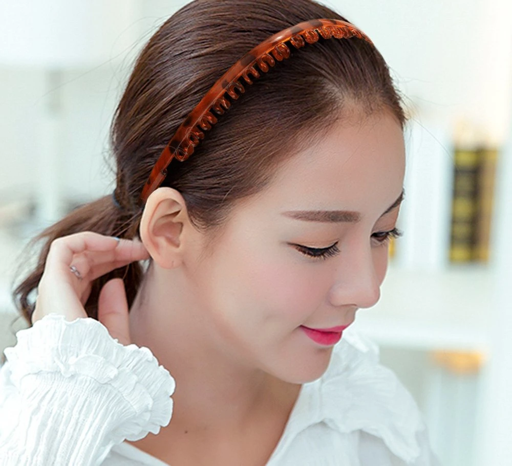 Wholesale Modern Style Multicolor Coral Shaped Non-Slip Plastic Hair Bands for Women