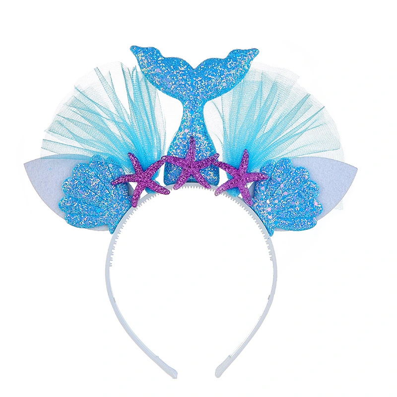 Creative Mermaid Headband with Starfish Rainbow Colors Party Hair Accessories