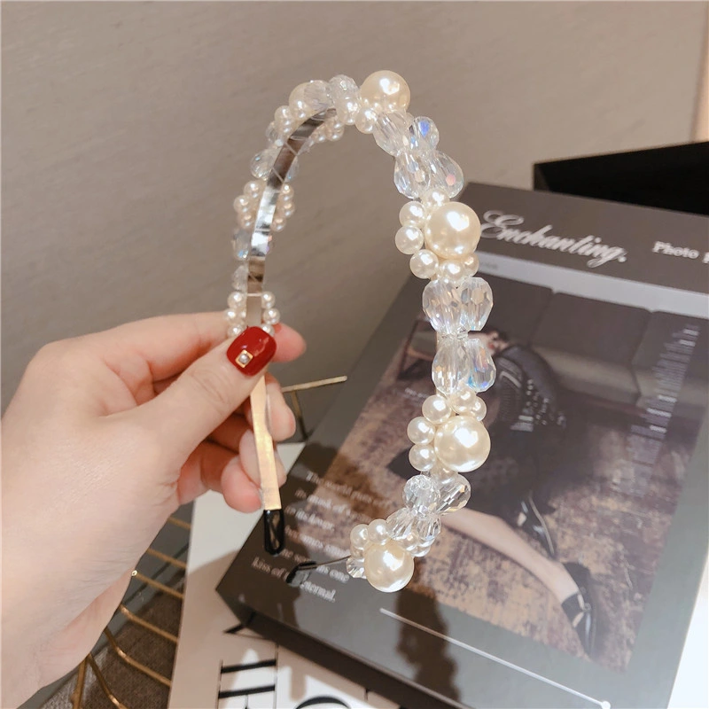 New Arrival Fashion Trend Temperament Elegant Pearl Flower Hair Band