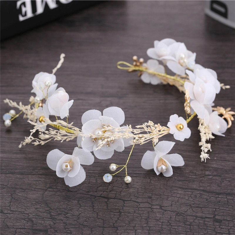 Bride Wedding Star Dried Flower Tied Hair Hoop Headband