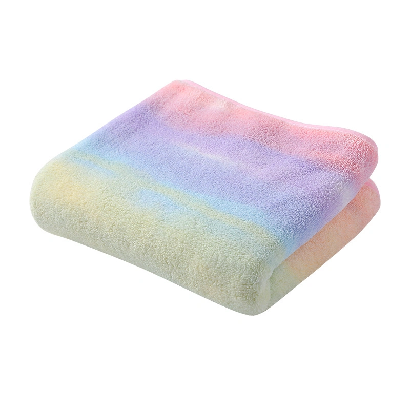 Soft Rainbow Color 3PC Bath Towels, Bath Towel with Hair Towel Set, Soft Coral Fleece Body Towel Set