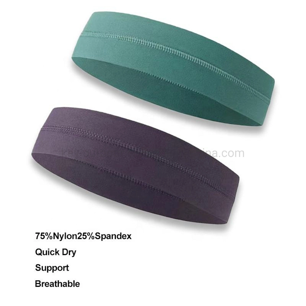 Colorful Low MOQ Custom Logo Package Nylon Black Women Yoga Exercise Fitness Sports Stretch Sweatband Headband