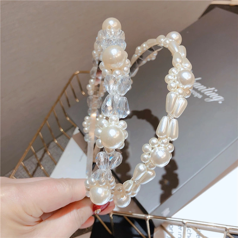 New Arrival Fashion Trend Temperament Elegant Pearl Flower Hair Band