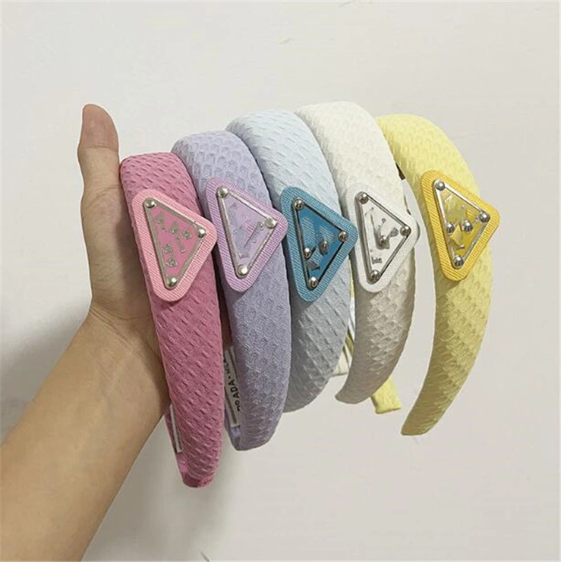 Wholesale Designer Luxury Sponge Thick Hair Band Women&prime;s Hair Band Letter P Solid Logo Brand Headband