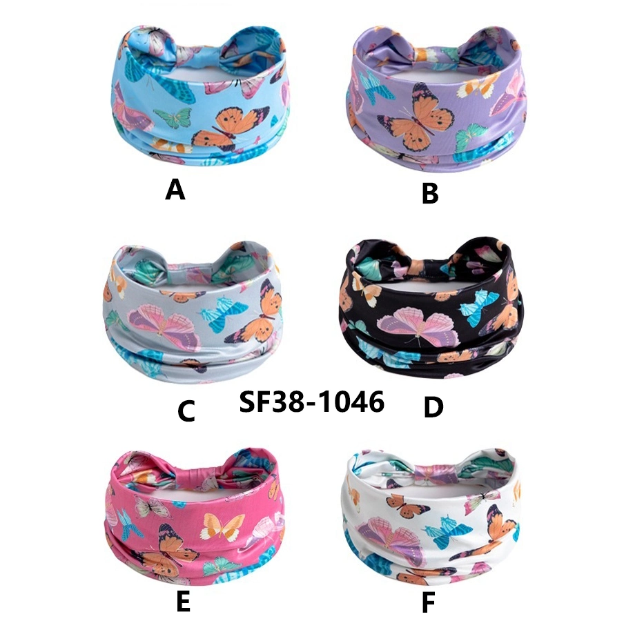 Manufacturer Custom Design Logo Woman&prime;s Accessories Girls Printing Palm Head Bands Hairband Elastic Jersey Soft Lady Headband