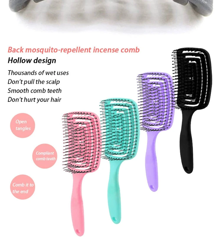 Mosquito Coil Hollow Massage Combs, Detangling Hair Brush for Curly, Women, Men, Kids, Toddlers, Wet and Dry Hair