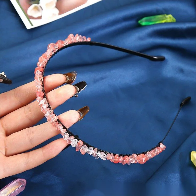 Wholesale Natural Crystal Three-Dimensional Colorful Headband