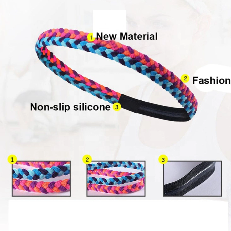 Braided Sports Headbands Yoga Headband with Non Slip Elastic Mini Hair Bands Wyz20140