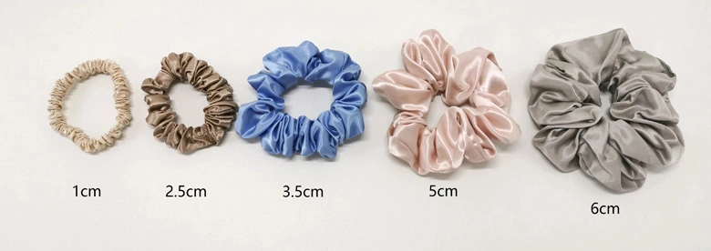 Custom Minimalist Pattern Silk Hair Scrunchies for Ladies