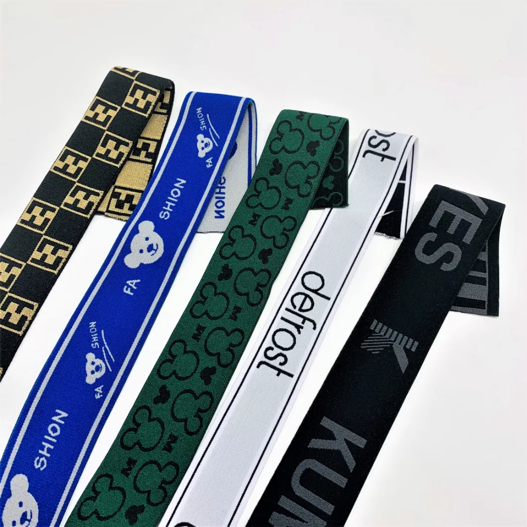 Custom Printed Elastic Bands Waistband Tape Ribbon for Trousers