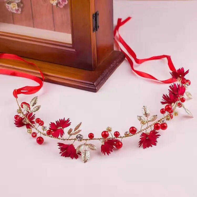 Daisy Garland Crystal Beads Hair Band Wedding Dress Accessories Hair Hoop Headbands