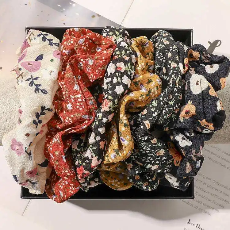 Excellent Quality Large Intestine Ring Fancy Hair Elastics Flower Floral Headband