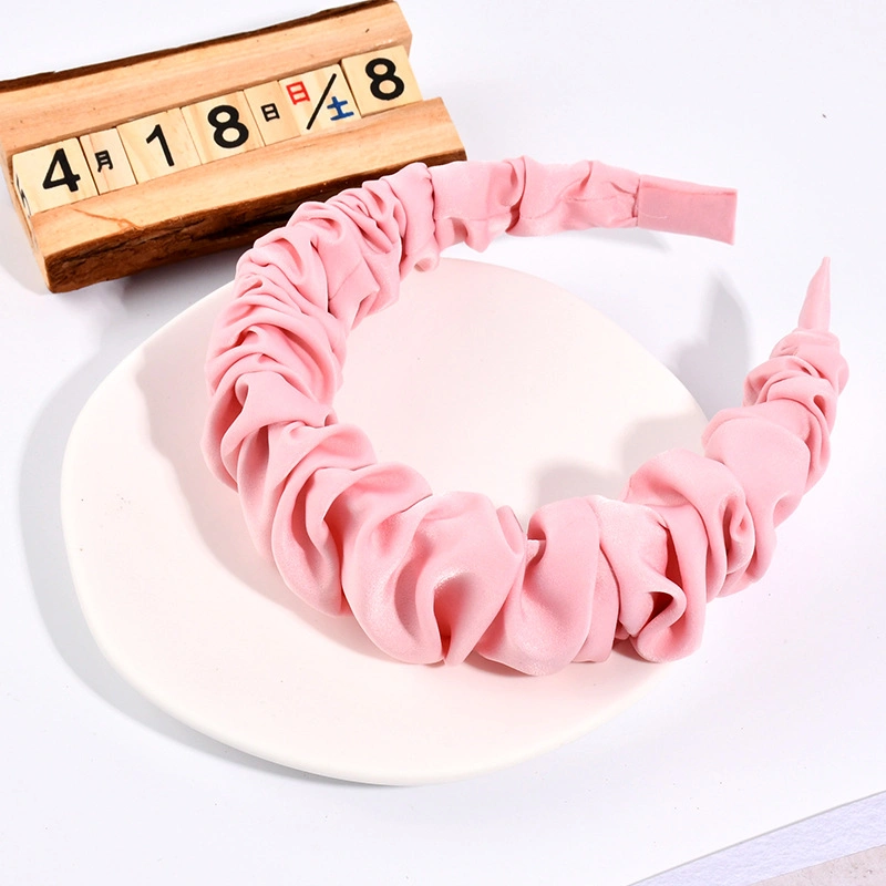 Retro Style Ins Solid Color Ruffled Washboard Hair Clip Headdress Hair Hoop Headbands