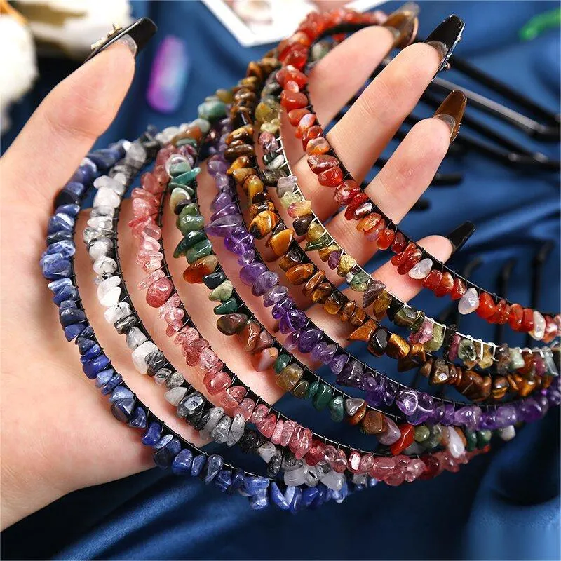 Wholesale Natural Crystal Three-Dimensional Colorful Headband