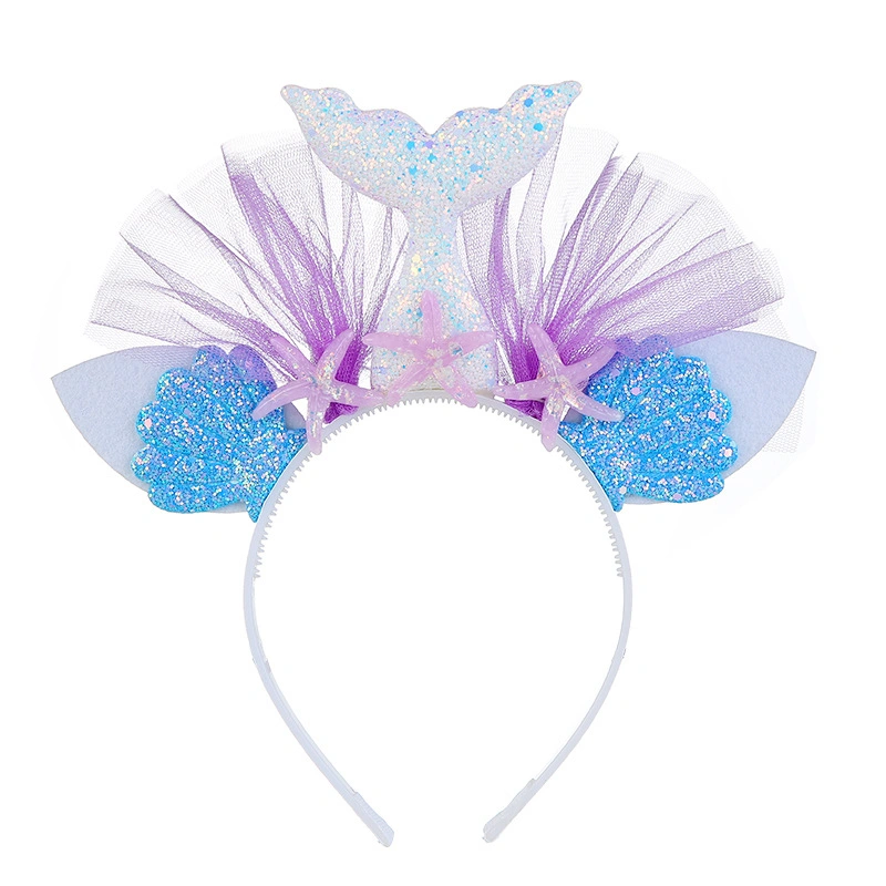 Creative Mermaid Headband with Starfish Rainbow Colors Party Hair Accessories