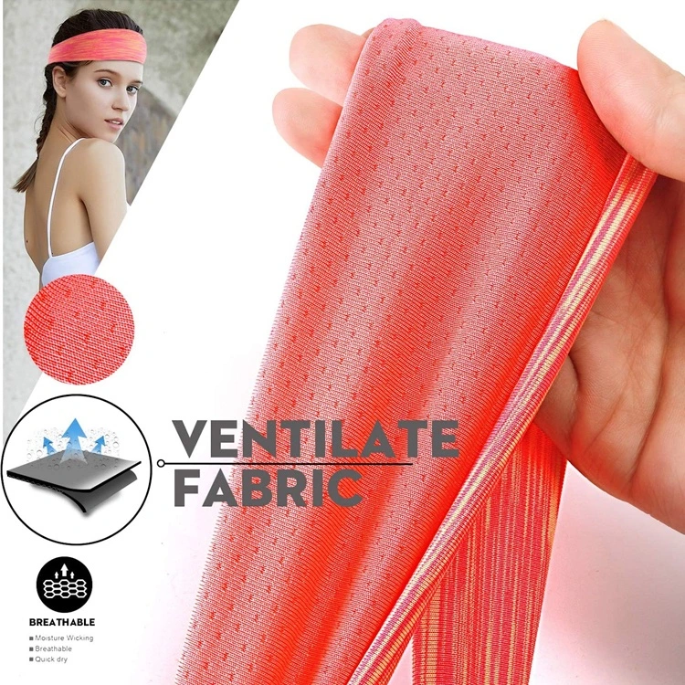 Wholesale OEM Design Eco Friendly Double Layer Elastic Athletic Hairbands, Custom Yoga Fitness Sports Sweatband Running Headbands for Men and Women