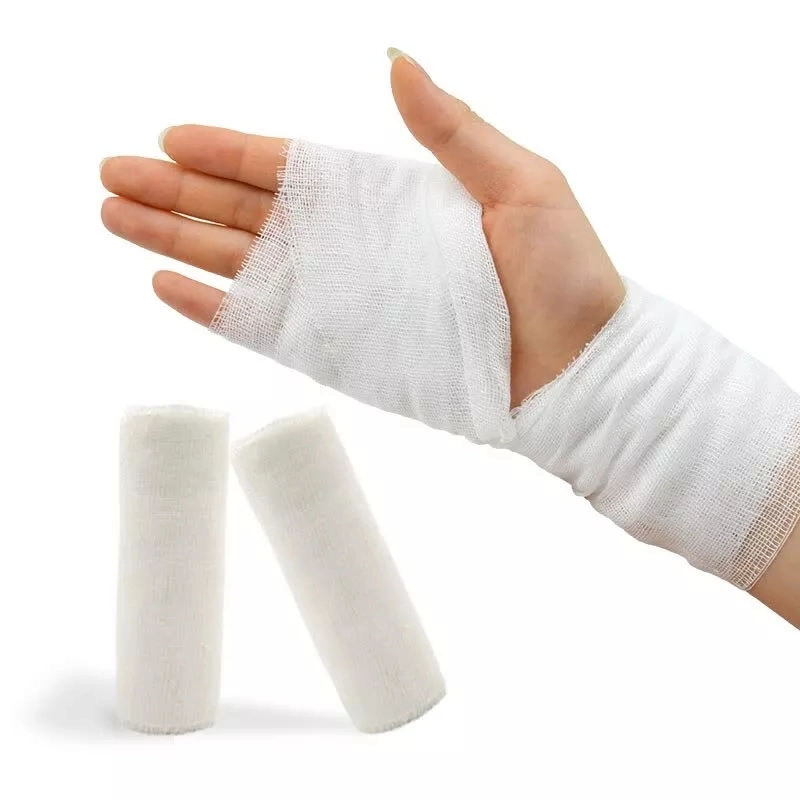 Disposable Surgical Bleached Cotton Absorbent Bandage Gauze Roll for Medical