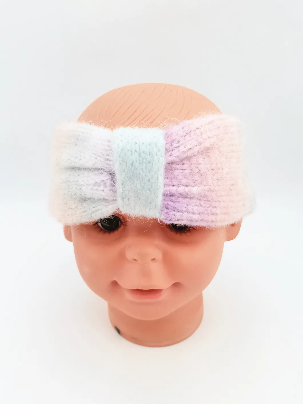 Knitted Headband with Gradient Yarn and Bow