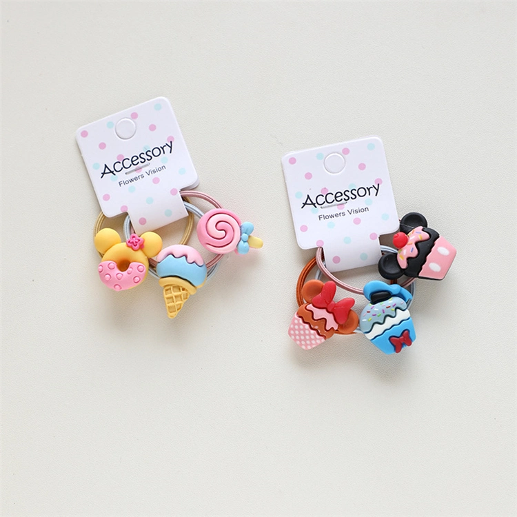 3PCS Cartoon Clouds Rainbows Princess Headwear Kids Elastic Hair Bands