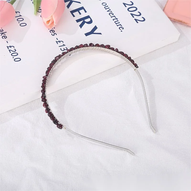 Wholesale Natural Stone Amethyst Silver Wire Headband