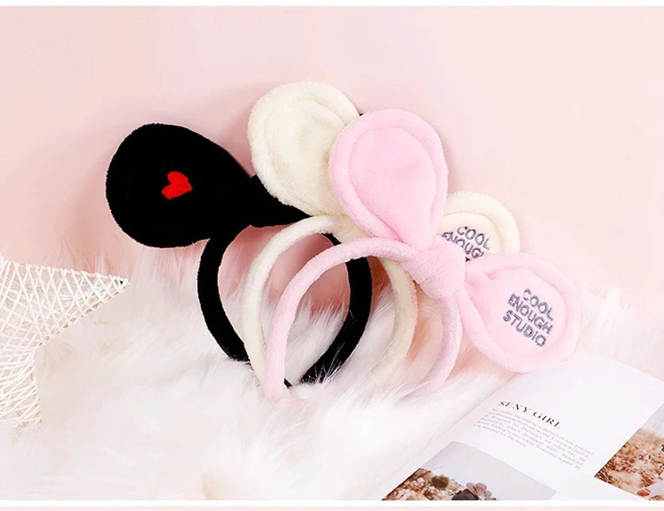 Cute Plush Hair Band for Women&prime;s Face Washing Headband Simple and Bright Colored Fur Beauty Headband