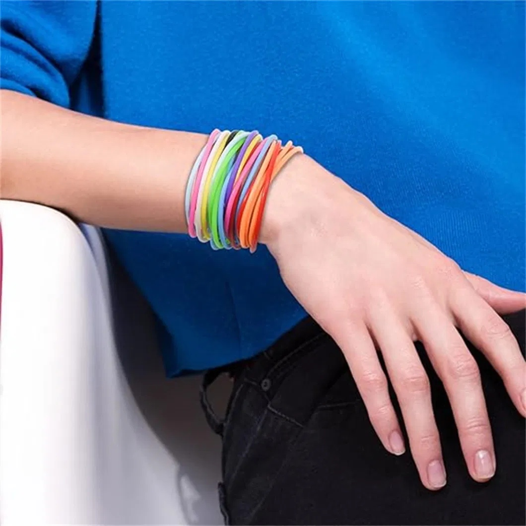 Multi Color Silicone Jelly Bracelets Hair Ties for Girls Women