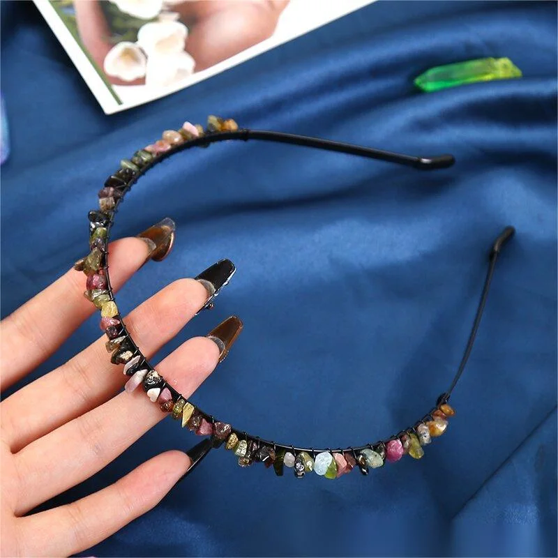 Wholesale Natural Crystal Three-Dimensional Colorful Headband