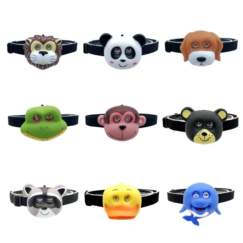 Kids Gift Headband Cartoon Animal Batteries Operated Waterproof LED Headlamp