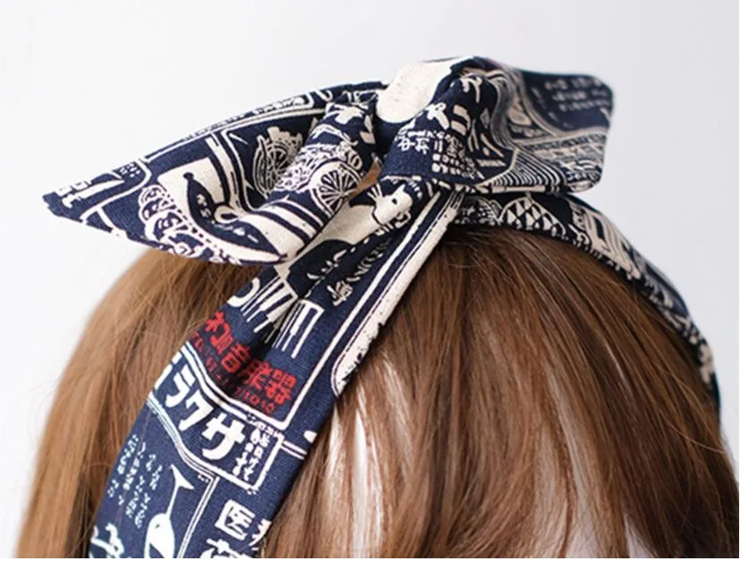 Promotional Item Fashion High Quality Adjustable Stylish Printed Bow Headband