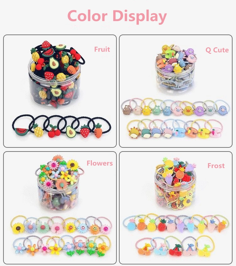 Fashion Cartoon Hair Loop Cute Animal Fruit Sun Flower Protect Hair Rubber Band