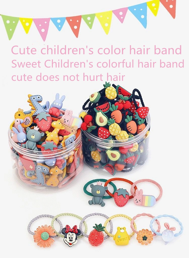 Fashion Cartoon Hair Loop Cute Animal Fruit Sun Flower Protect Hair Rubber Band