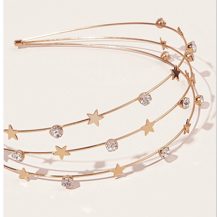 Metal Hair Hoops Stars Rhinestones Headband