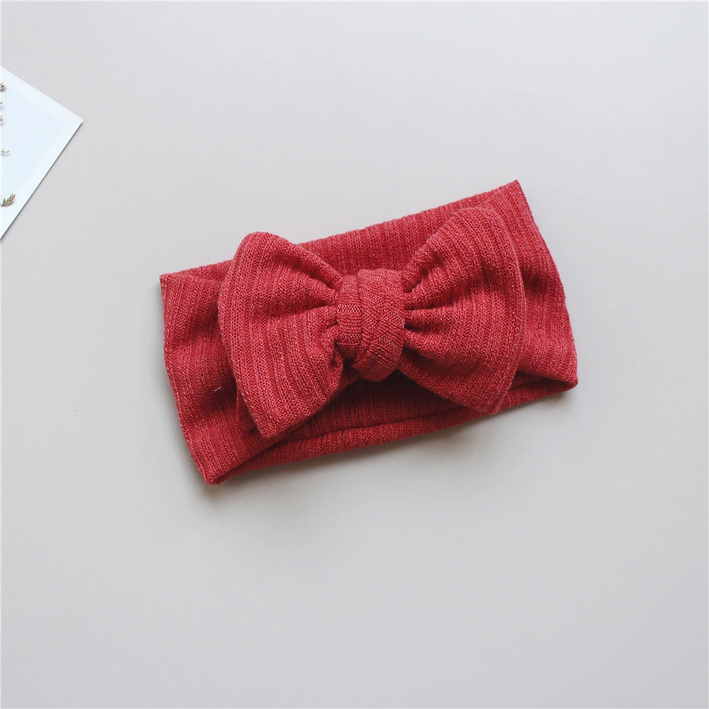 Children&prime;s Headband Oversized DIY Double Bow Pit Strip Knitted Headband for Baby