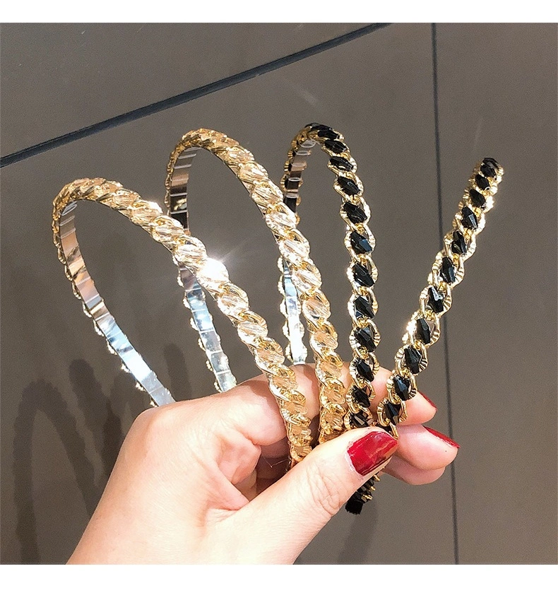 Wholesale Vintage Metal Hair Clip Headband New Korean Crystal Headband