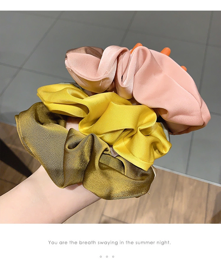 Factory Wholesale 100% Silk Charmuse Elastic Hair Ring Hair Tie Luxury Fashion Scrunchies