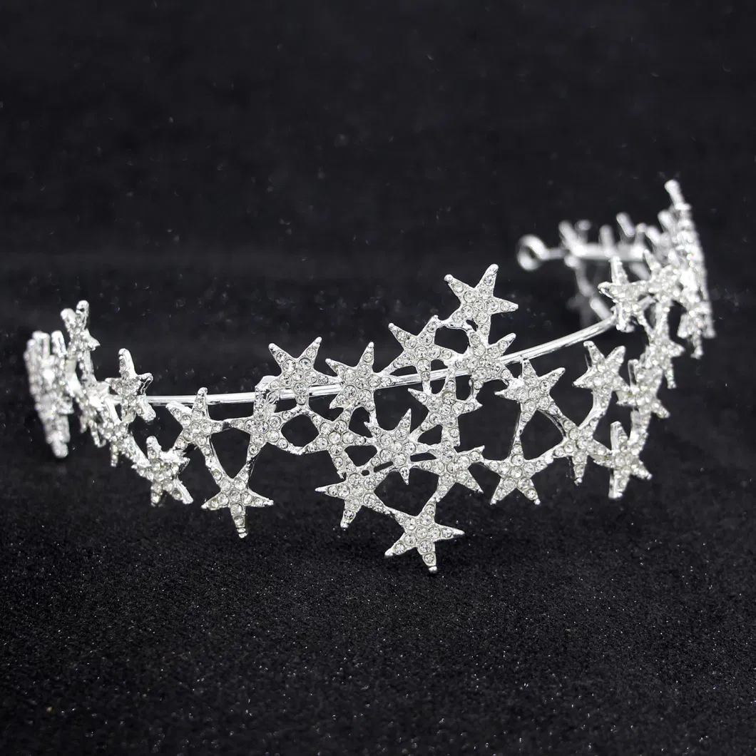 Crown Hair Hoop Star Rhinestone Headdress Wedding Dress Accessories Bridal Headband